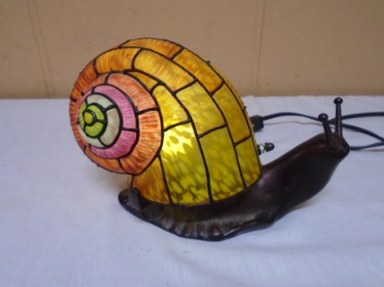 Metal and Glass Shell Snail Accent Lamp