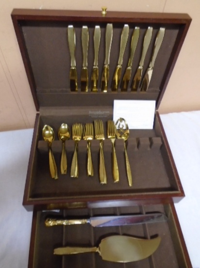 Gold Plated Flatware Set in Reed and Barton Chest
