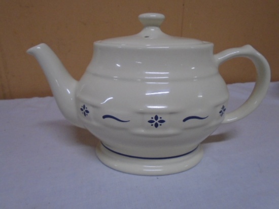 Longaberger Woven Traditions Heritage Blue Teapot