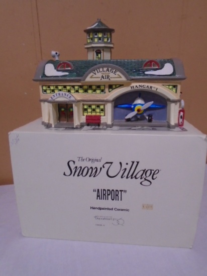 Department 56 Airport Lighted Hand-Painted Ceramic House