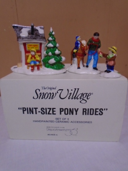 Departmen 56 Pint-Size Pony Rides 3 Pc. Hand Painted Accessories