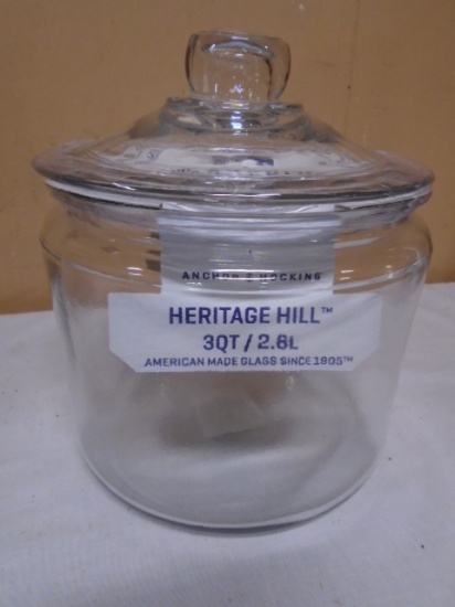 Anchor Hocking Heritage Hill 3 Qt Covered Glass Jar