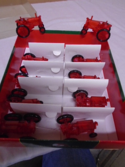 10 Pc. Red Tractor Ornament Set