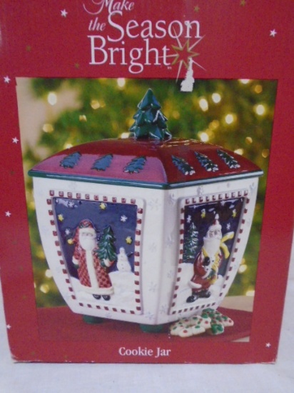 Brighten the Season Santa Claus Cookie Jar