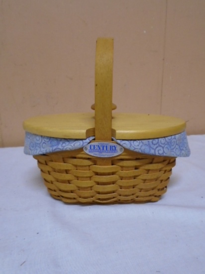 2000 Longaberger Cheers Basket w/Liner-Protector and Lid