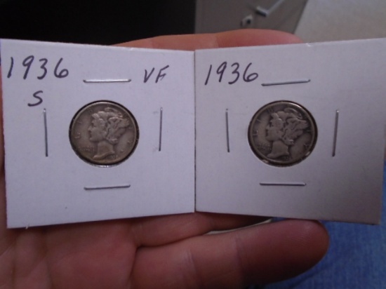 1936 S Mint & 1936 Mercury Dimes