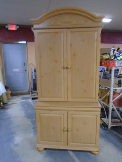 Computer Armoire Cabinet w/ Roll Out Base Door