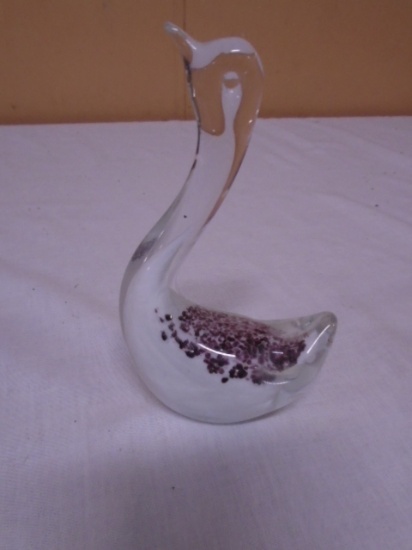 Art Glass Swan Paperweight