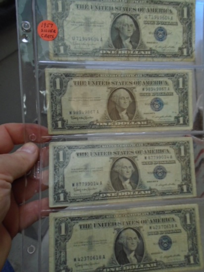 4 Pc. Group of 1 Dollar Silver Certificates