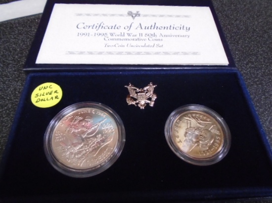 1991-1995 World War II 50th Anniversary Two-Coin Uncirculated Set
