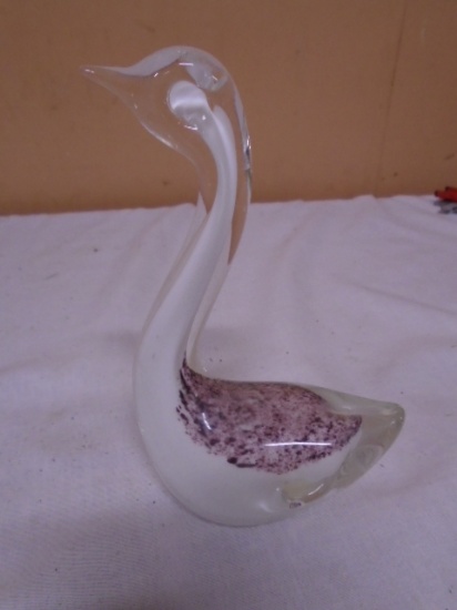 Art Glass Swan Paperweight