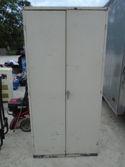Double Door Metal Storage Cabinet w/ Shelves