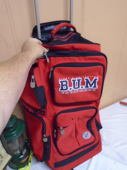 Large BUM Euipment Red Rolling Duffel Bag