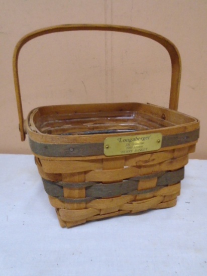 1990 Longaberger J.W. Collection Berry Basket w/ Protector