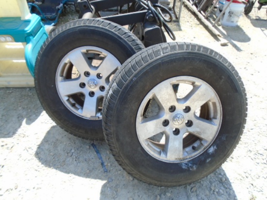 Pair of Aluminum Dodge Ram 17in Rims w/ Michelin 265/70R 17 Tires