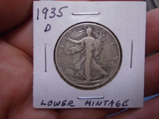 1935 D-Mint Silver Walking Liberty Half Dollar