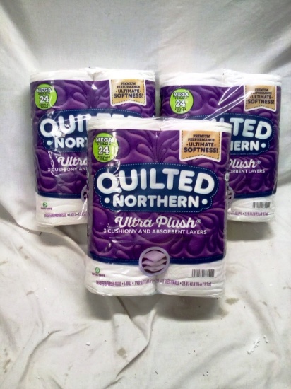 3 PACKS QUILTED NORTHERN TOILET PAPER