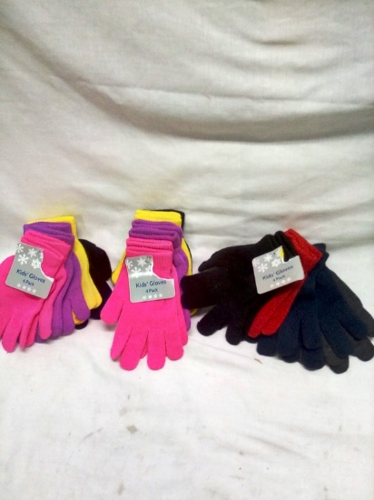 Qty. 3 Packs with 4 Pair in each kid's gloves