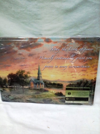 12"x17" Metal Sign Still in factory plastic "Lord Of Peace"