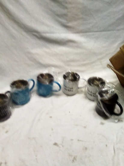 Set of 6 Metal Coffe Cups