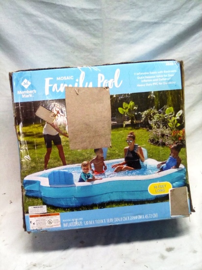 Mosiac Family Pool 10' Diameter 18" sides with backrests