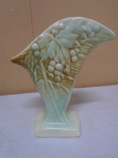 McCoy Art Pottery Light Green w/Grapes and Grapevine Vase