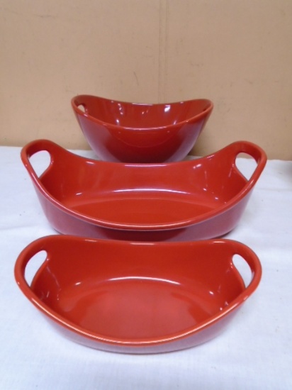3 Pc. Group of Rachael Ray Red Baking Dishes
