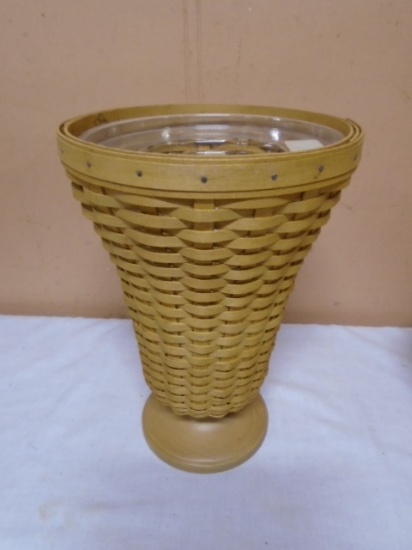 2003 Longaberger Collector's Club Floral Vase Basket w/ Protector