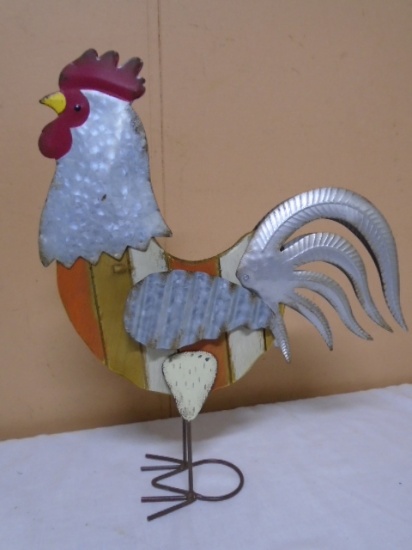 Wood & Galvinized Metal Chicken