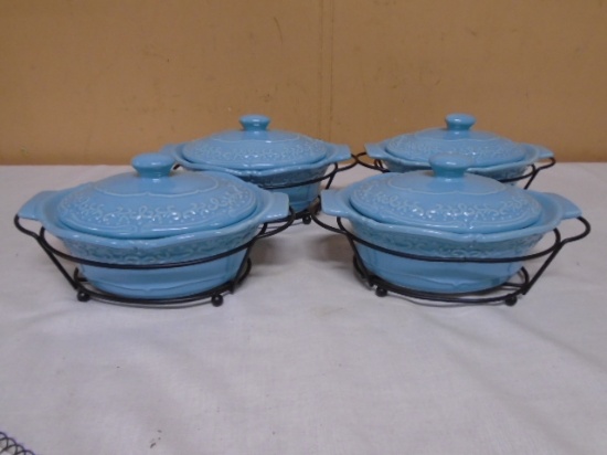 4pc Set of Temptations Light Blue Vintage Grace Mini-Bakers