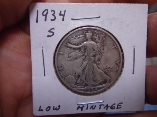 1934 S-Mint Silver Walking Liberty Half Dollar