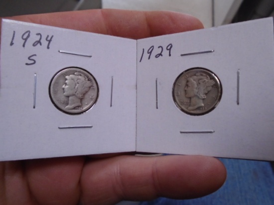 1924 S-Mint  and 1929 Silver Mercury Dimes