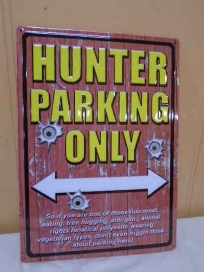 Hunter Parking Only Metal Sign