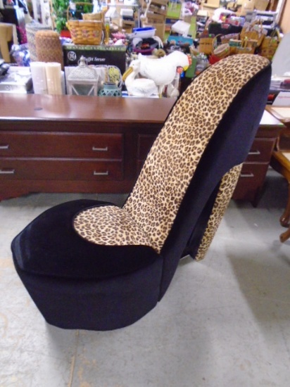 Leopard Print High Heel Chair