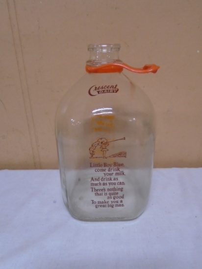 Vintage Crescent Dairy 1 Gallon Glass Milk Jug