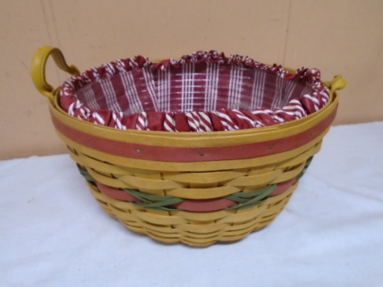 1999 Longaberger Pine Cone Single Basket w/Liner and Protector