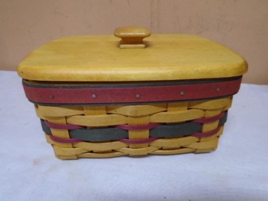 1996 Longaberger Father's Day Address Basket w/Liner-Protector and Lid