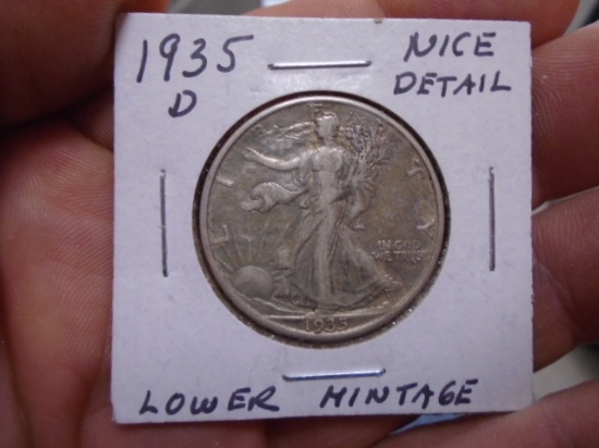 1935 D-Mint Silver Walking Liberty Half Dollar