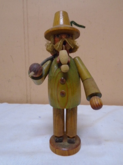 Vintage Erzgebirge Wooden Incense Smoker Man