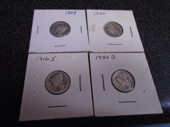 1916 S-Mint/1920 D-Mint/1920 and 1929 Silver Mercury Dimes