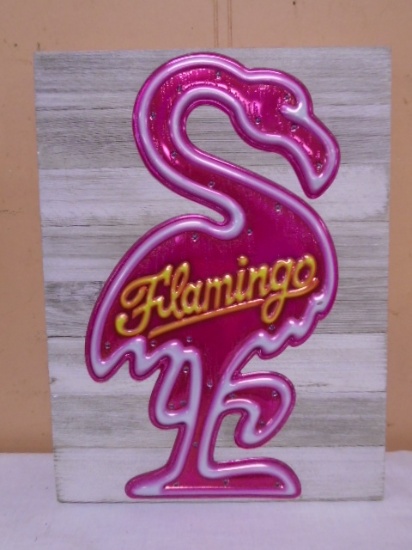 Wooden flamingo Wall Ar