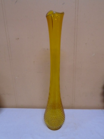 Large Amber Art Glass Base