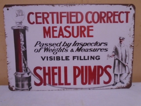 Shell Visible Pumps Metal Sign