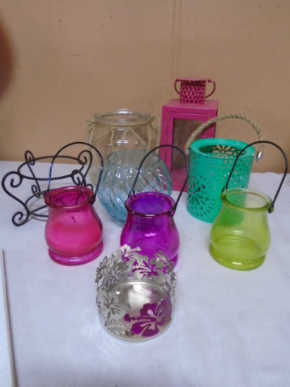 Group of Candle Lanterns & Candle Holders