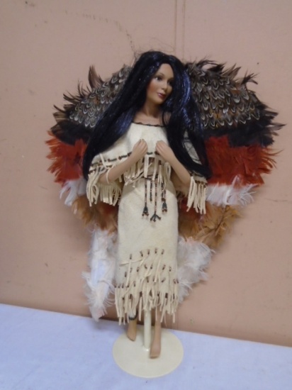 Beautiful Native American Angel Doll on Stand