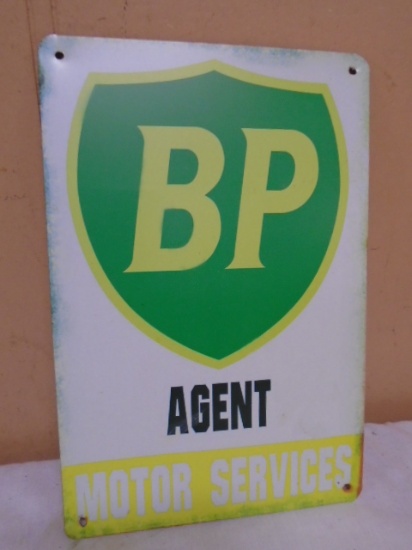 BP Agent Motot Services Metal Sign