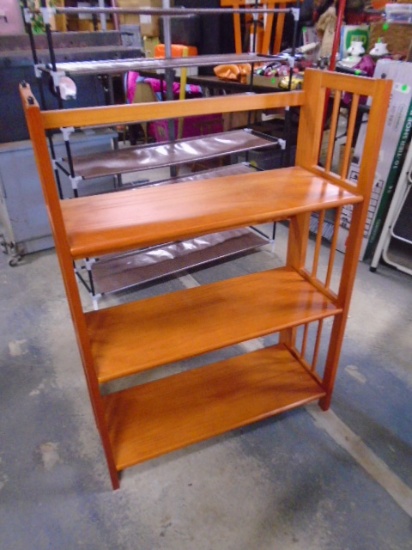 Solid Wood 3 Shelf Folding Bookcase