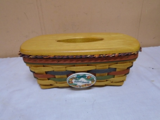 1998 Longaberger Baker's Bounty Basket w/Liner-Protector and Lid