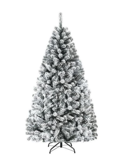 6 ft. Unlit Premium Snow Flocked Hinged Artificial Christmas Tree