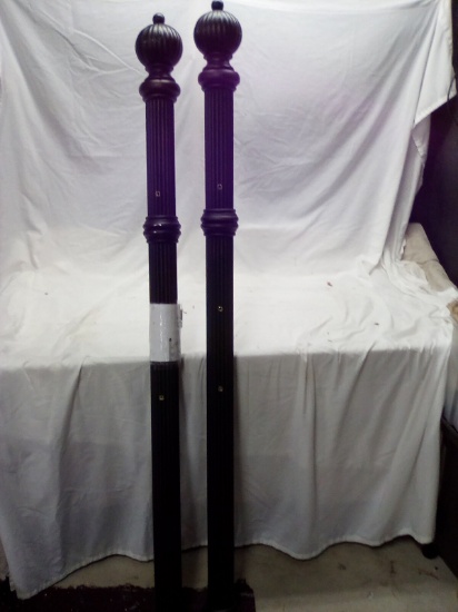 Pair of All Metal 66" tall Bed Headboard Posts